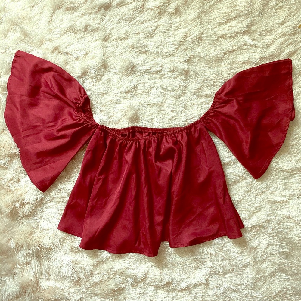 Cropped off the shoulder top